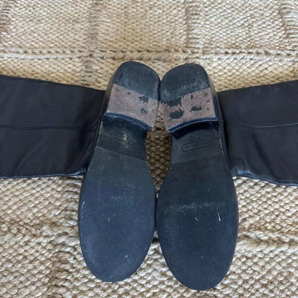 Coach Black Leather Tall Boots | Size 9 | Classic Riding Style - Picture 3 of 8